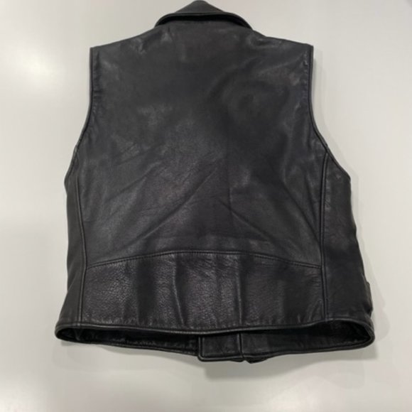 DKNY | Vintage Black Leather Biker Vest ~ Size Medium - Picture 7 of 17